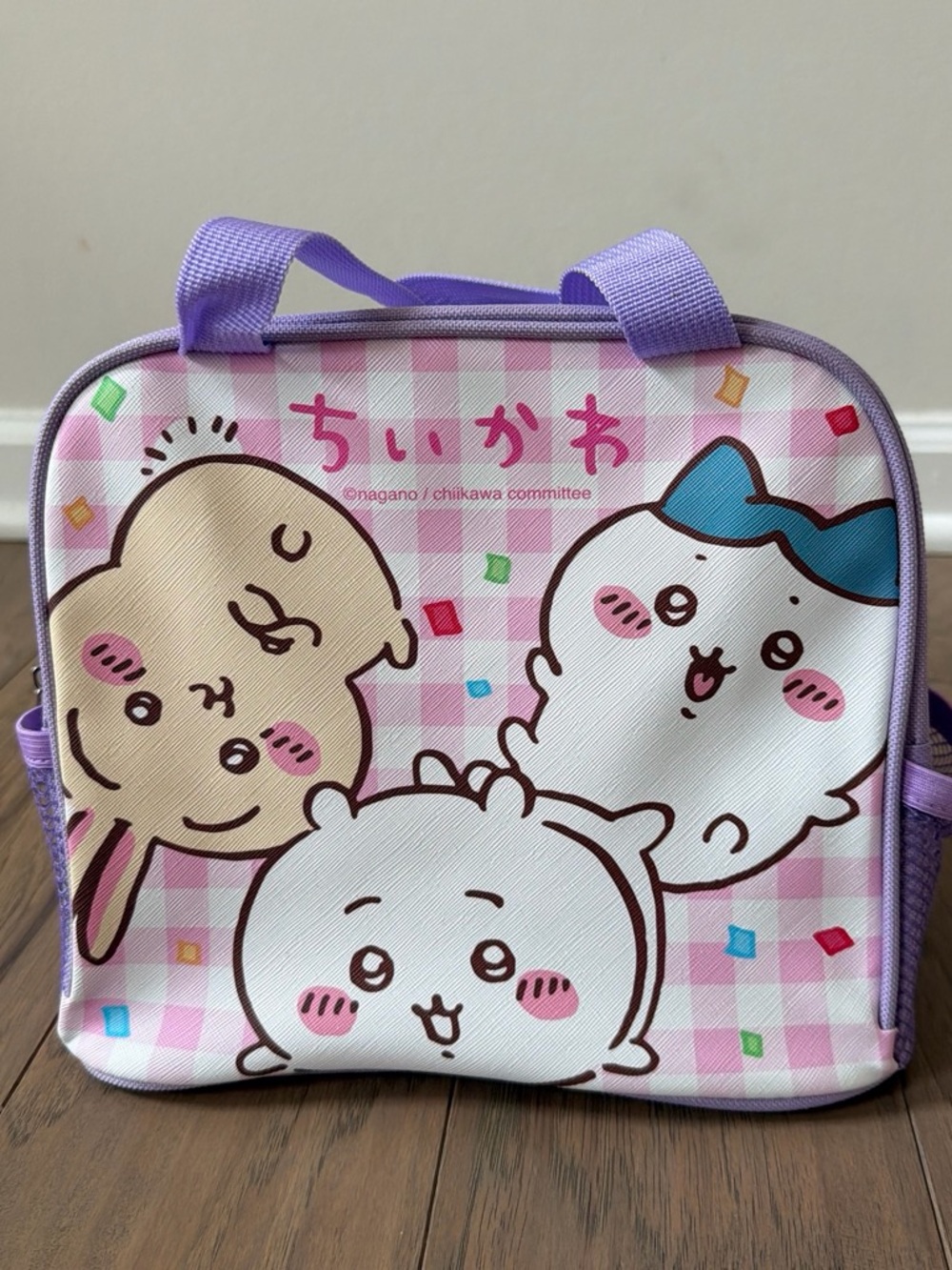 Chiikawa Purple Checkered Lunch Bag